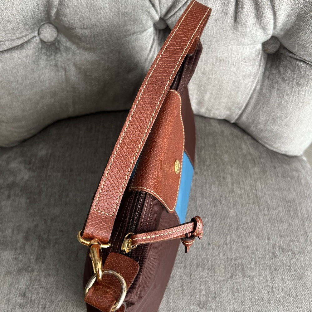 Longchamp Brown and Blue Mini Bag - Picture 3 of 11